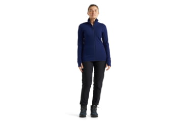 Image of Icebreaker RealFleece Descender Long Sleeve Zip Jacket - Womens, Royal Navy, Small, IB103900466S