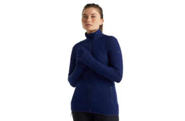 Image of Icebreaker RealFleece Descender Long Sleeve Zip Jacket - Womens, Royal Navy, Small, IB103900466S