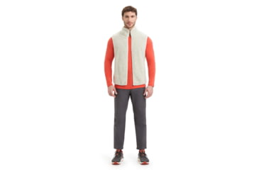 Image of Icebreaker RealFleece Merino High Pile Vest - Mens, Ecru Heather/Snow, 2XL, IB0A56NZ227XXL
