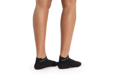 Image of Icebreaker Run+ Ultralight Micro Socks - Womens, Black/Snow, Medium, IB104215A06M