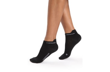 Image of Icebreaker Run+ Ultralight Micro Socks - Womens, Black/Snow, Medium, IB104215A06M