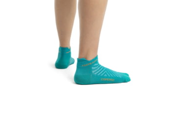 Image of Icebreaker Run+ Ultralight Micro Socks - Womens, Flux Green/Solar, Medium, IB104215895M