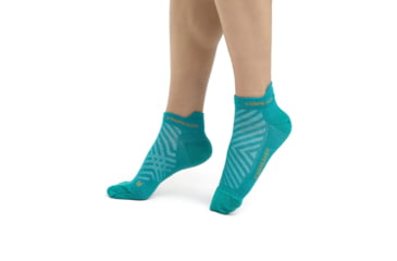 Image of Icebreaker Run+ Ultralight Micro Socks - Womens, Flux Green/Solar, Medium, IB104215895M