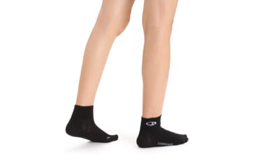 Image of Icebreaker Run+ Ultralight Mini Socks - Women's, Black/Snow, Medium, IB104216A06M