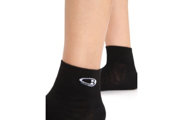 Image of Icebreaker Run+ Ultralight Mini Socks - Womens, Black/Snow, Medium, IB104216A06M