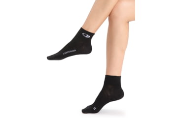 Image of Icebreaker Run+ Ultralight Mini Socks - Womens, Black/Snow, Medium, IB104216A06M