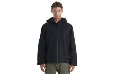 Image of Icebreaker Shell+ Peak Hooded Jacket - Mens, Black, Small, IB0A56QB001S