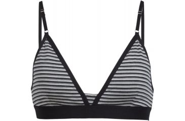Image of Icebreaker Siren Bra - Women's-Stripe Black/Snow-X-Small