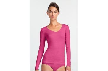Image of Icebreaker Siren Long Sleeve Sweetheart Stripe Top - Women's-Magenta Overdye-Large