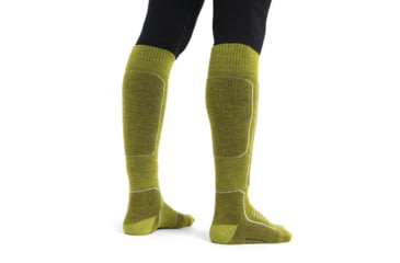Image of Icebreaker Ski+ Medium Over The Calf Socks - Men's, Bio Lime/Nightshade/Snow, Small, IB104884917S
