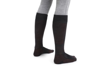 Image of Icebreaker Ski+ Medium Over The Calf Socks - Mens, Jet Heather/Espresso/Black, Extra Large, IB104884263XL