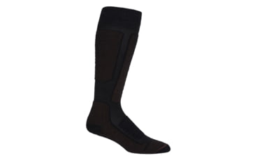 Image of Icebreaker Ski+ Medium Over The Calf Socks - Mens, Jet Heather/Espresso/Black, Extra Large, IB104884263XL