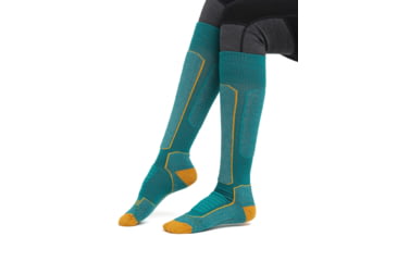 Image of Icebreaker Ski+ Medium Over The Calf Socks - Women's, Flux Green/Solar/Ether, Small, IB104881958S