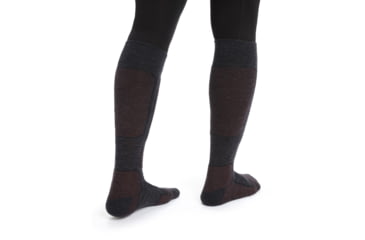 Image of Icebreaker Ski+ Medium Over The Calf Socks - Women's, Jet Heather/Espresso/Black, Large, IB104881263L