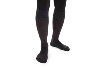 Image of Icebreaker Ski+ Medium Over The Calf Socks - Womens, Jet Heather/Espresso/Black, Large, IB104881263L