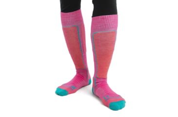 Image of Icebreaker Ski+ Medium Over The Calf Socks - Womens, Tempo/Flux Green/Earth, Small, IB104881956S