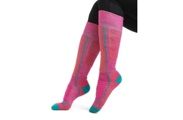 Image of Icebreaker Ski+ Medium Over The Calf Socks - Womens, Tempo/Flux Green/Earth, Small, IB104881956S