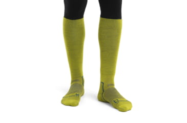 Image of Icebreaker Ski+ Ultralight Over The Calf Socks - Men's, Bio Lime/Loden/Lazurite, Medium, IB104878951M