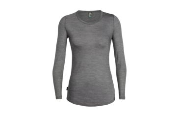 Image of Icebreaker Cool-Lite Sphere Long Sleeve Low Crewe - Women's, Panther/Snow/Stripe, Medium, 104677001M