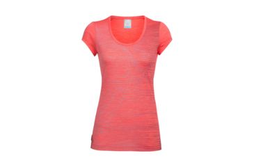 Image of Icebreaker Sphere Short Sleeve Scoop Cool Relief, Poppy Red Hthr, S, 104165601S