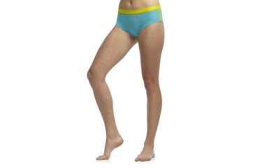Image of Icebreaker Sprite Hot Pant - Women's-Glacier/Chartreuse-Large
