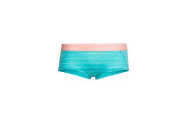 Image of Icebreaker Sprite Hot Pants - Women's, Lagoon/Dew/Stripe, Large, 103023407L