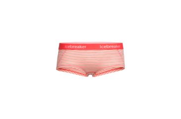 Image of Icebreaker Sprite Hot Pants - Women's, Poppy Red/Snow/Stripe, Small, 103023608S