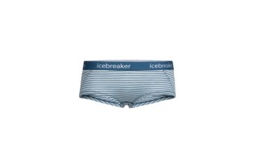 Image of Icebreaker Sprite Hot Pants - Women's, Waterfall/Snow/Stripe, Large, 103023409L