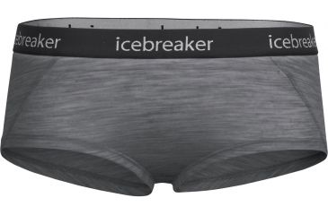 Image of Icebreaker Sprite Hot Pants - Women's, Gritstone Heather/Black, Extra Small, 103023003XS