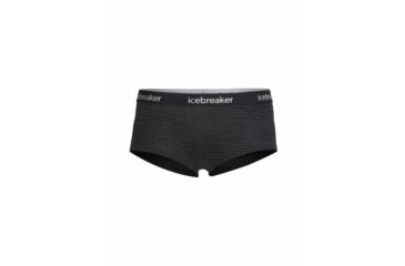 Image of Icebreaker Sprite Hot Pants - Women's, Black/Snow/Stripe, Small, 103023005S