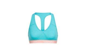 Image of Icebreaker Sprite Racerback Bra - Women's, Lagoon/Sorbet, Large, 103020406L