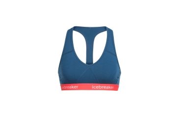 Image of Icebreaker Sprite Racerback Bra - Women's, Prussian Blue/Poppy Red, Large, 103020407L
