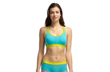 Image of Icebreaker Sprite Racerback Bra - Women's, Glacier/Chartreuse, Extra Small, 594459
