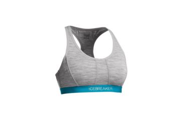 Image of Icebreaker Sprite Racerback Bra - Women's, Metro Heather/Alpine, Large, 102254003L