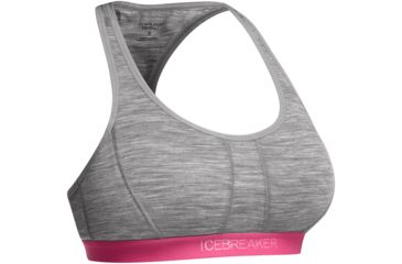 Image of Icebreaker Sprite Racerback Bra - Women's, Metro/Shocking, Small, 100500-Metro/Shocking-Small