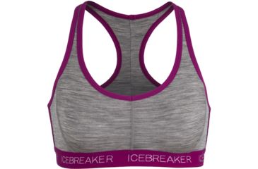 Image of Icebreaker Sprite Racerback Bra - Women's, Metro/Vivid, Medium, 100500-Metro/Vivid-Medium