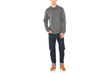 Image of Icebreaker Steveston Long Sleeve Flannel Shirt - Mens, Gritstone HTHR, Small, 104821013S