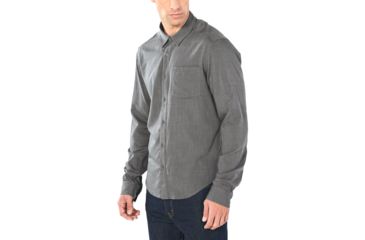 Image of Icebreaker Steveston Long Sleeve Flannel Shirt - Mens, Gritstone HTHR, Small, 104821013S