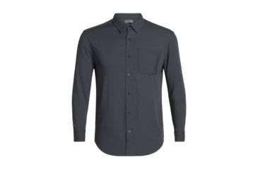 Image of Icebreaker Steveston Long Sleeve Flannel Shirt - Mens, Panther, Small, 104821018S