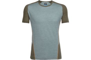 Image of Icebreaker Strike Lite Short Sleeve Crew - Men's-SHale Heather/Kona/Bonfire-Medium