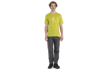 Image of Icebreaker Tech Lite II Short Sleeve Skiing Yeti T-Shirt - Mens, Bio Lime, Extra Large, IB0A56IM864XL