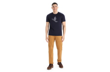 Image of Icebreaker Tech Lite II Short Sleeve Skiing Yeti T-Shirt - Mens, Midnight Navy, Extra Large, IB0A56IM401XL