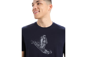 Image of Icebreaker Tech Lite II Short Sleeve Skiing Yeti T-Shirt - Men's, Midnight Navy, Extra Large, IB0A56IM401XL