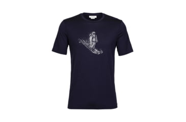 Image of Icebreaker Tech Lite II Short Sleeve Skiing Yeti T-Shirt - Mens, Midnight Navy, Extra Large, IB0A56IM401XL