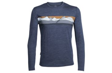 Image of Icebreaker Tech Lite Long Sleeve Crewe South Alps - Men's-Fathom Heather-Small