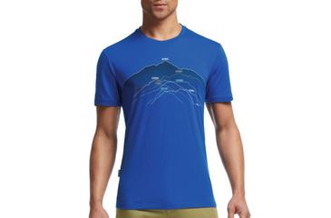 Image of Icebreaker Tech Lite Short Sleeve Crew Graphic - Men's-Seven Summits / Awesome-Small
