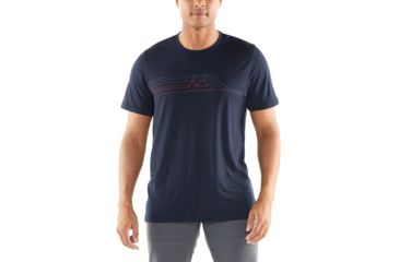 Image of Icebreaker Tech Lite Short Sleeve Crewe Cadence PuLong Sleevee - Mens, Midnight Navy, XL, 104574401XL