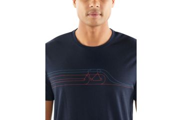 Image of Icebreaker Tech Lite Short Sleeve Crewe Cadence PuLong Sleevee - Mens, Midnight Navy, XL, 104574401XL