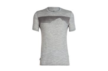 Image of Icebreaker Tech Lite Short Sleeve Crewe Cook By Night - Mens, Metro HTHR, M, 104690001M