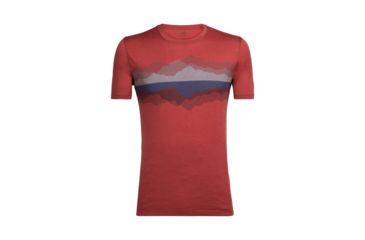 Image of Icebreaker Tech Lite Short Sleeve Crewe Cook Reflected, Vintage Red, XL, 104129601XL